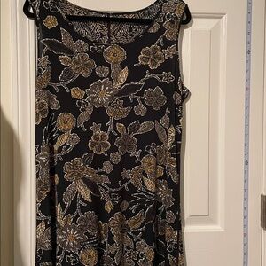 Attitudes by Renee Black and Gold Floral Maxi Dress